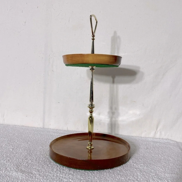Vintage Hand Crafted In Sydney By The Sea Myrtlewood Two Tier  Serving Tray - Picture 6 of 14